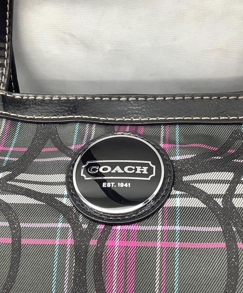 COACH（コーチ）COACH (コーチ) トートバッグ パープル×ブラック パープル×ブラックの古着・服飾アイテム