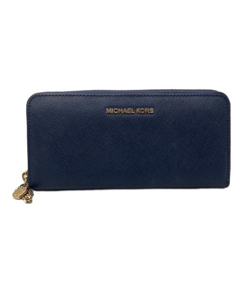 MICHAEL KORS（マイケルコース）MICHAEL KORS (マイケルコース) ラウンドファスナー財布 ネイビーの古着・服飾アイテム