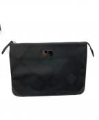 BLACK LABEL CRESTBRIDGEブラックレーベル クレストブリッジ）の古着「CBチェッククラッチバッグ」｜ブラック