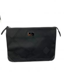 BLACK LABEL CRESTBRIDGE（ブラックレーベル クレストブリッジ）の古着「CBチェッククラッチバッグ」｜ブラック