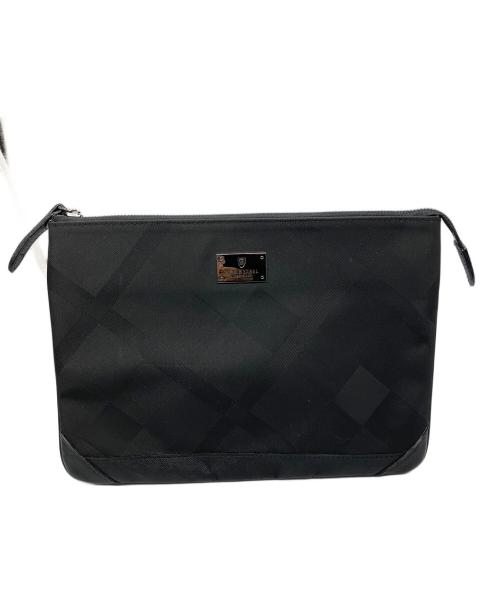 BLACK LABEL CRESTBRIDGE（ブラックレーベル クレストブリッジ）BLACK LABEL CRESTBRIDGE (ブラックレーベル クレストブリッジ) CBチェッククラッチバッグ ブラックの古着・服飾アイテム