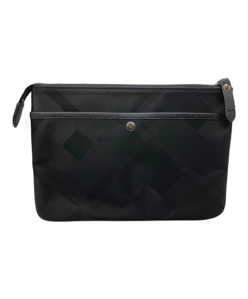 BLACK LABEL CRESTBRIDGE（ブラックレーベル クレストブリッジ）BLACK LABEL CRESTBRIDGE (ブラックレーベル クレストブリッジ) CBチェッククラッチバッグ ブラックの古着・服飾アイテム