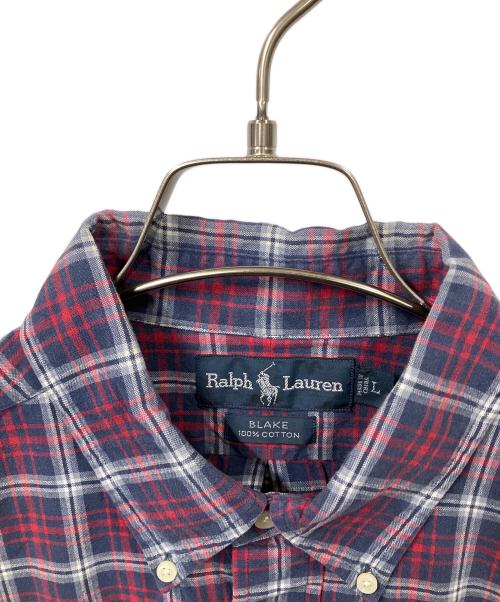 RALPH LAUREN（ラルフローレン）RALPH LAUREN (ラルフローレン) 半袖シャツ ネイビー×レッド BLAKE ネイビー×レッド サイズ:Lの古着・服飾アイテム