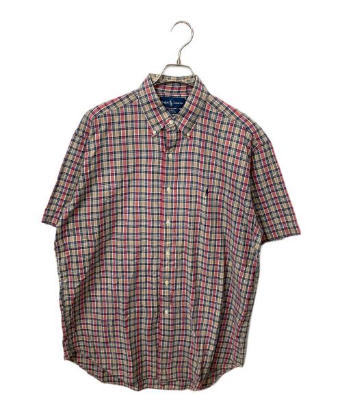 RALPH LAUREN（ラルフローレン）RALPH LAUREN (ラルフローレン) 半袖シャツ BLAKE レッド×ベージュ チェック レッド×ベージュ サイズ:Mの古着・服飾アイテム