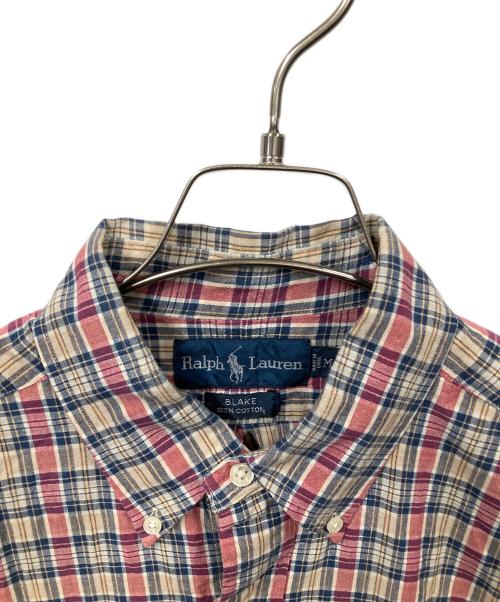RALPH LAUREN（ラルフローレン）RALPH LAUREN (ラルフローレン) 半袖シャツ BLAKE レッド×ベージュ チェック レッド×ベージュ サイズ:Mの古着・服飾アイテム