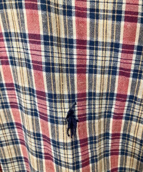 RALPH LAUREN（ラルフローレン）RALPH LAUREN (ラルフローレン) 半袖シャツ BLAKE レッド×ベージュ チェック レッド×ベージュ サイズ:Mの古着・服飾アイテム