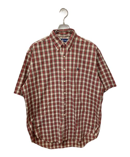 RALPH LAUREN（ラルフローレン）RALPH LAUREN (ラルフローレン) チェック半袖シャツ レッド×ベージュ レッド×ベージュ サイズ:Lの古着・服飾アイテム