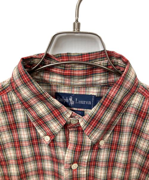 RALPH LAUREN（ラルフローレン）RALPH LAUREN (ラルフローレン) チェック半袖シャツ レッド×ベージュ レッド×ベージュ サイズ:Lの古着・服飾アイテム