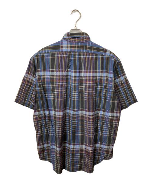 RALPH LAUREN（ラルフローレン）RALPH LAUREN (ラルフローレン) 半袖チェックシャツ ネイビー×ブラック ネイビー×ブラック サイズ:Lの古着・服飾アイテム