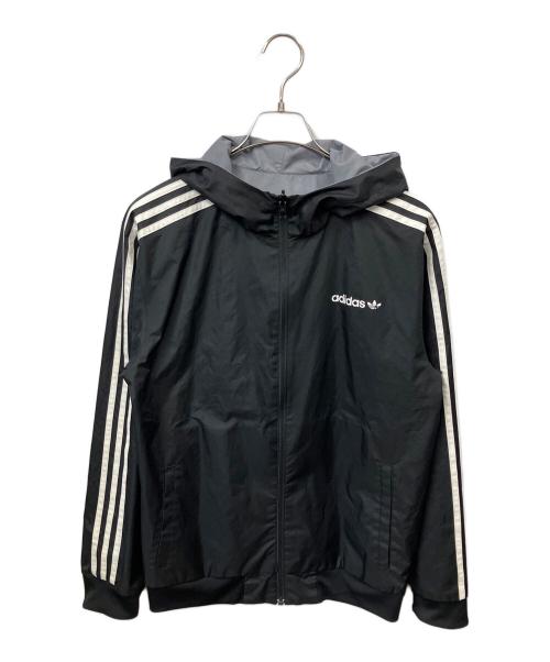 adidas Originals（アディダスオリジナル）adidas originals (アディダスオリジナル) イタスカ リバーシブル ウィンドブレーカー ブラック×グレー サイズ:Ｌの古着・服飾アイテム
