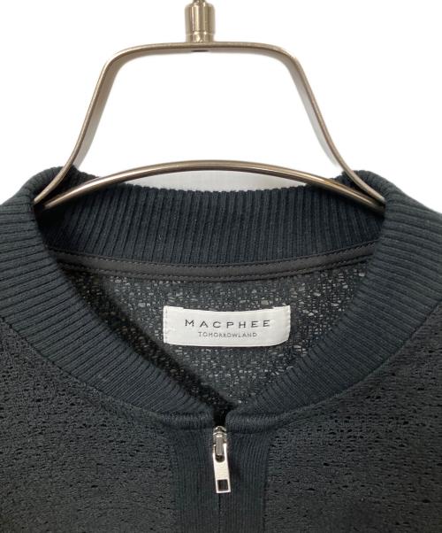 MACPHEE（マカフィー）MACPHEE (マカフィー) リンクルレース ジップアップブルゾン ブラック サイズ:36の古着・服飾アイテム
