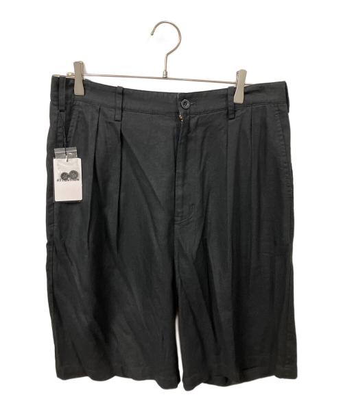 Schott（ショット）Schott (ショット) ワイドシルエットリネンショーツ ブラック サイズ:lの古着・服飾アイテム