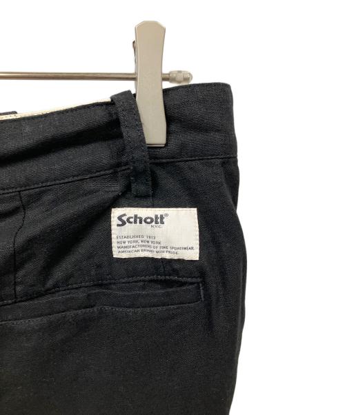 Schott（ショット）Schott (ショット) ワイドシルエットリネンショーツ ブラック サイズ:lの古着・服飾アイテム