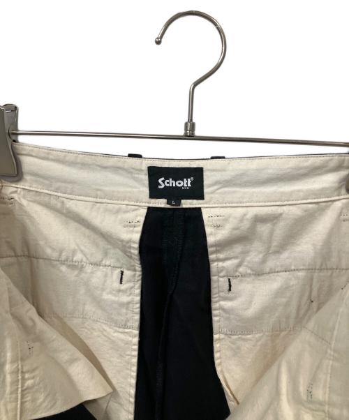 Schott（ショット）Schott (ショット) ワイドシルエットリネンショーツ ブラック サイズ:lの古着・服飾アイテム