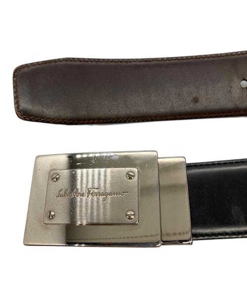 Salvatore Ferragamo（サルヴァトーレ フェラガモ）Salvatore Ferragamo (サルヴァトーレ フェラガモ) プレートバックルレザーベルト ブラックの古着・服飾アイテム