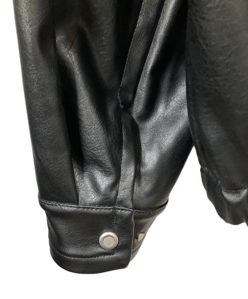 WYM LIDNM（ウィム バイ リドム）WYM LIDNM (ウィム バイ リドム) フェイクレザージップブルゾン ブラック サイズ:xsの古着・服飾アイテム