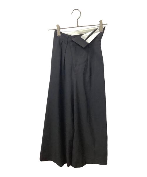 Snidel（スナイデル）Snidel (スナイデル) ウエストデザインワイドパンツ ブラック サイズ:00の古着・服飾アイテム
