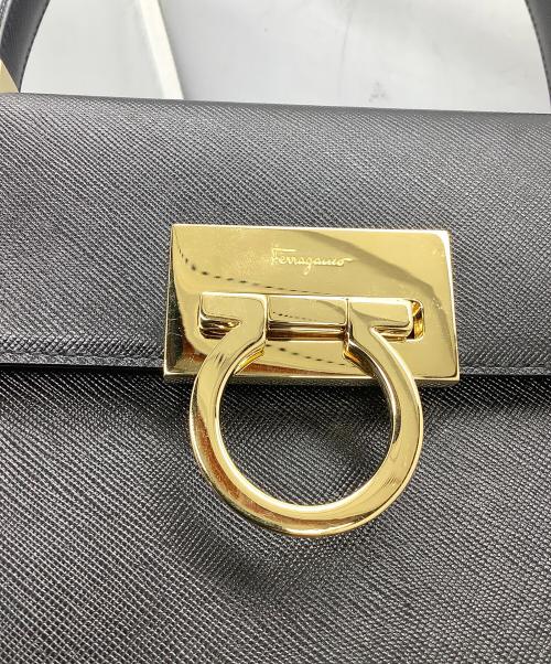 Salvatore Ferragamo（サルヴァトーレ フェラガモ）Salvatore Ferragamo (サルヴァトーレ フェラガモ) ガンチーニ2WAYバッグ ブラック ブラックの古着・服飾アイテム