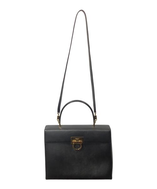Salvatore Ferragamo（サルヴァトーレ フェラガモ）Salvatore Ferragamo (サルヴァトーレ フェラガモ) ガンチーニ2WAYバッグ ブラック ブラックの古着・服飾アイテム