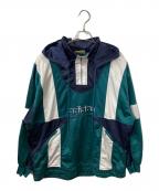 adidas Originalsアディダスオリジナル）の古着「アノラックパーカー グリーン×ネイビー×ホワイト 80s」｜グリーン