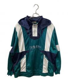 adidas Originals（アディダスオリジナル）の古着「アノラックパーカー グリーン×ネイビー×ホワイト 80s」｜グリーン