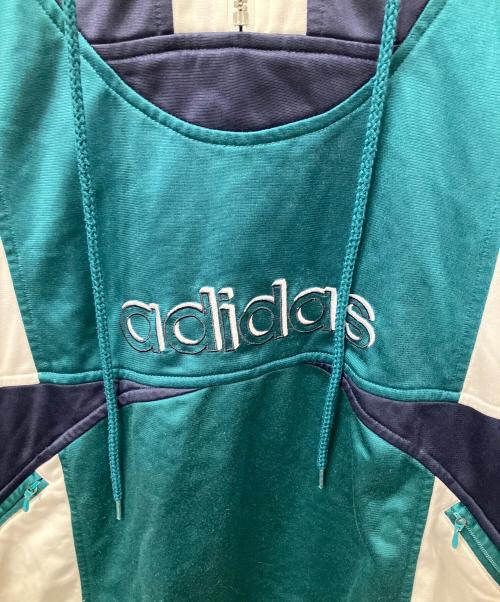 adidas Originals（アディダスオリジナル）adidas originals (アディダスオリジナル) アノラックパーカー グリーン×ネイビー×ホワイト 80s グリーン サイズ:Lの古着・服飾アイテム
