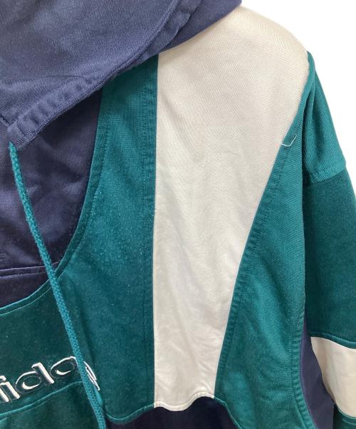 adidas Originals（アディダスオリジナル）adidas originals (アディダスオリジナル) アノラックパーカー グリーン×ネイビー×ホワイト 80s グリーン サイズ:Lの古着・服飾アイテム