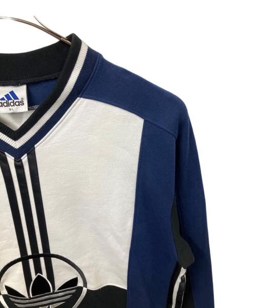 adidas Originals（アディダスオリジナル）adidas originals (アディダスオリジナル) 90ｓ ロゴスウェット ホワイト×ネイビー×ブラック ホワイト×ネイビー×ブラック サイズ:MLの古着・服飾アイテム
