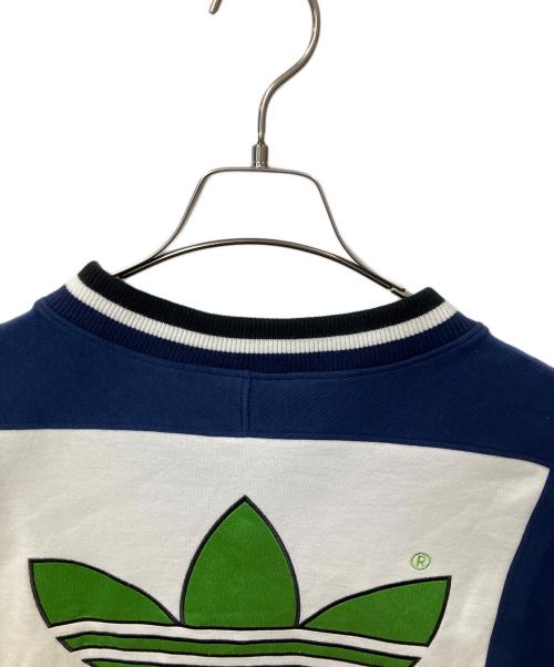 adidas Originals（アディダスオリジナル）adidas originals (アディダスオリジナル) 90ｓ ロゴスウェット ホワイト×ネイビー×ブラック ホワイト×ネイビー×ブラック サイズ:MLの古着・服飾アイテム