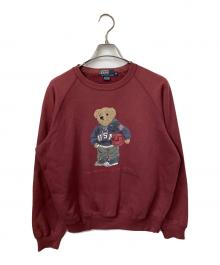 POLO RALPH LAUREN（ポロ・ラルフローレン）の古着「スウェット 90s　ポロベア ボルド―」｜ボルドー