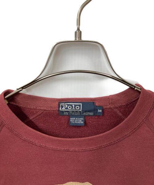 POLO RALPH LAUREN（ポロ・ラルフローレン）POLO RALPH LAUREN (ポロ・ラルフローレン) スウェット 90s　ポロベア ボルド― ボルドー サイズ:Mの古着・服飾アイテム