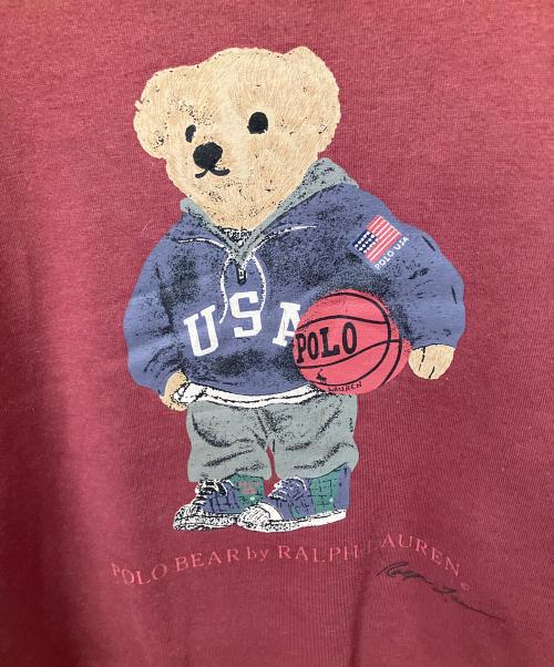 POLO RALPH LAUREN（ポロ・ラルフローレン）POLO RALPH LAUREN (ポロ・ラルフローレン) スウェット 90s　ポロベア ボルド― ボルドー サイズ:Mの古着・服飾アイテム