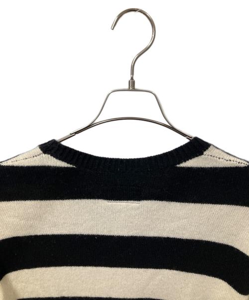 stussy（ステューシー）stussy (ステューシー) 厚手ニット ブラック×ホワイト ホワイト×ブラック サイズ:Mの古着・服飾アイテム