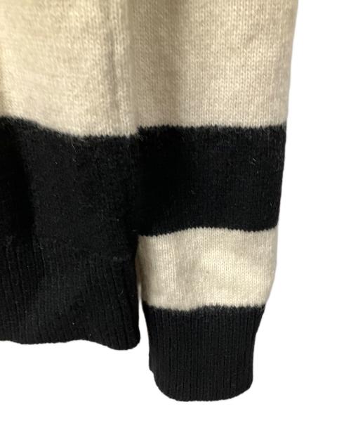 stussy（ステューシー）stussy (ステューシー) 厚手ニット ブラック×ホワイト ホワイト×ブラック サイズ:Mの古着・服飾アイテム