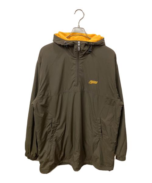 PUMA（プーマ）PUMA (プーマ) アノラックパーカー カーキ×オレンジ カーキ サイズ:Oの古着・服飾アイテム
