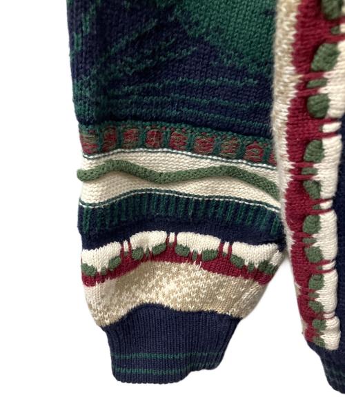 CROFT&BARROW（クロフトアンドバロー）CROFT&BARROW (クロフトアンドバロー) 3Dニット マルチカラー グリーン×レッド サイズ:Lの古着・服飾アイテム