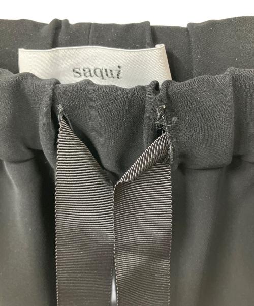 saqui（サキ）saqui (サキ)  TAPERED RIBBON PANTS ブラック サイズ:38の古着・服飾アイテム