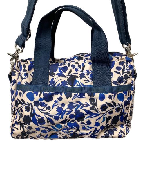 LeSportsac（レスポートサック）LeSportsac (レスポートサック) 2WAYバッグ ホワイト×ブルー　花柄 ホワイト×ブルーの古着・服飾アイテム