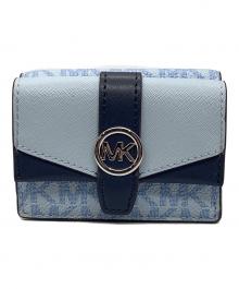 MICHAEL KORS（マイケルコース）の古着「トライフォールド フラップ ウォレット エクストラスモール」｜ブルー