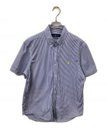 RALPH LAUREN（ラルフローレン）の古着「半袖ストライプシャツ ブルー×ホワイト」｜ブルー×ホワイト