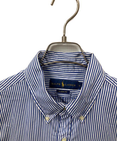 RALPH LAUREN（ラルフローレン）RALPH LAUREN (ラルフローレン) 半袖ストライプシャツ ブルー×ホワイト ブルー×ホワイト サイズ:Mの古着・服飾アイテム