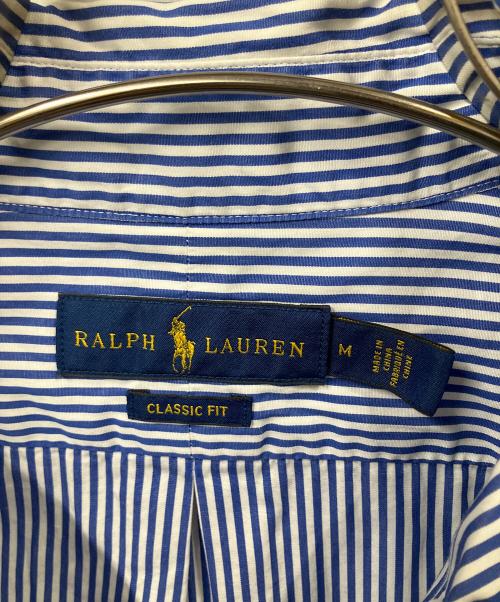 RALPH LAUREN（ラルフローレン）RALPH LAUREN (ラルフローレン) 半袖ストライプシャツ ブルー×ホワイト ブルー×ホワイト サイズ:Mの古着・服飾アイテム