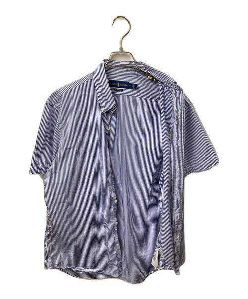 RALPH LAUREN（ラルフローレン）RALPH LAUREN (ラルフローレン) 半袖ストライプシャツ ブルー×ホワイト ブルー×ホワイト サイズ:Mの古着・服飾アイテム