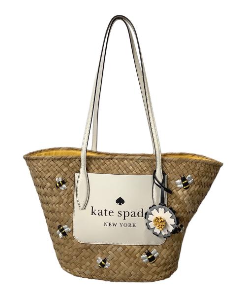 Kate Spade（ケイトスペード）Kate Spade (ケイトスペード) ストロートートバッグ イエローの古着・服飾アイテム
