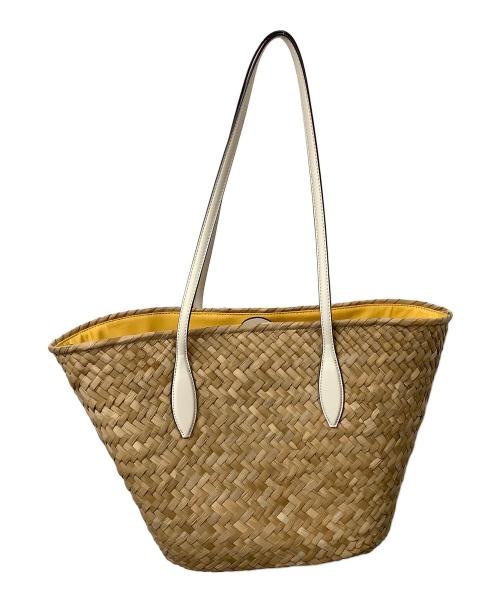 Kate Spade（ケイトスペード）Kate Spade (ケイトスペード) ストロートートバッグ イエローの古着・服飾アイテム