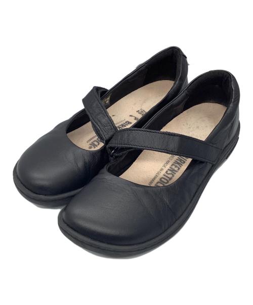 BIRKENSTOCK（ビルケンシュトック）BIRKENSTOCK (ビルケンシュトック) フラットシューズ ブラック ブラック サイズ:24.5の古着・服飾アイテム