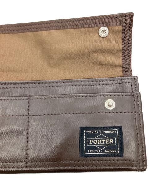 PORTER（ポーター）PORTER (ポーター) ロングウォレット フリースタイル　ブラウン ブラウンの古着・服飾アイテム