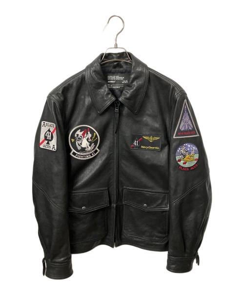 AVIREX（アヴィレックス）AVIREX (アヴィレックス) レザージャケット ブラック ブラック サイズ:XLの古着・服飾アイテム
