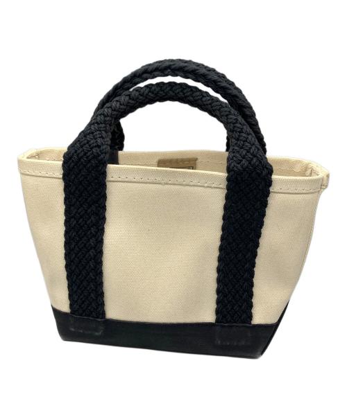 L.L.Bean（エルエルビーン）L.L.Bean (エルエルビーン) ミニトートバッグ　ブラック×ホワイト ホワイト×ブラックの古着・服飾アイテム