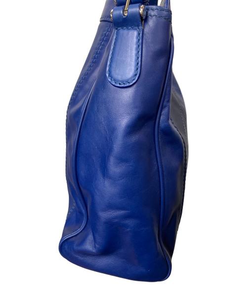 GHERARDINI（ゲラルディーニ）GHERARDINI (ゲラルディーニ) パンチングレザーバッグ ネイビーの古着・服飾アイテム